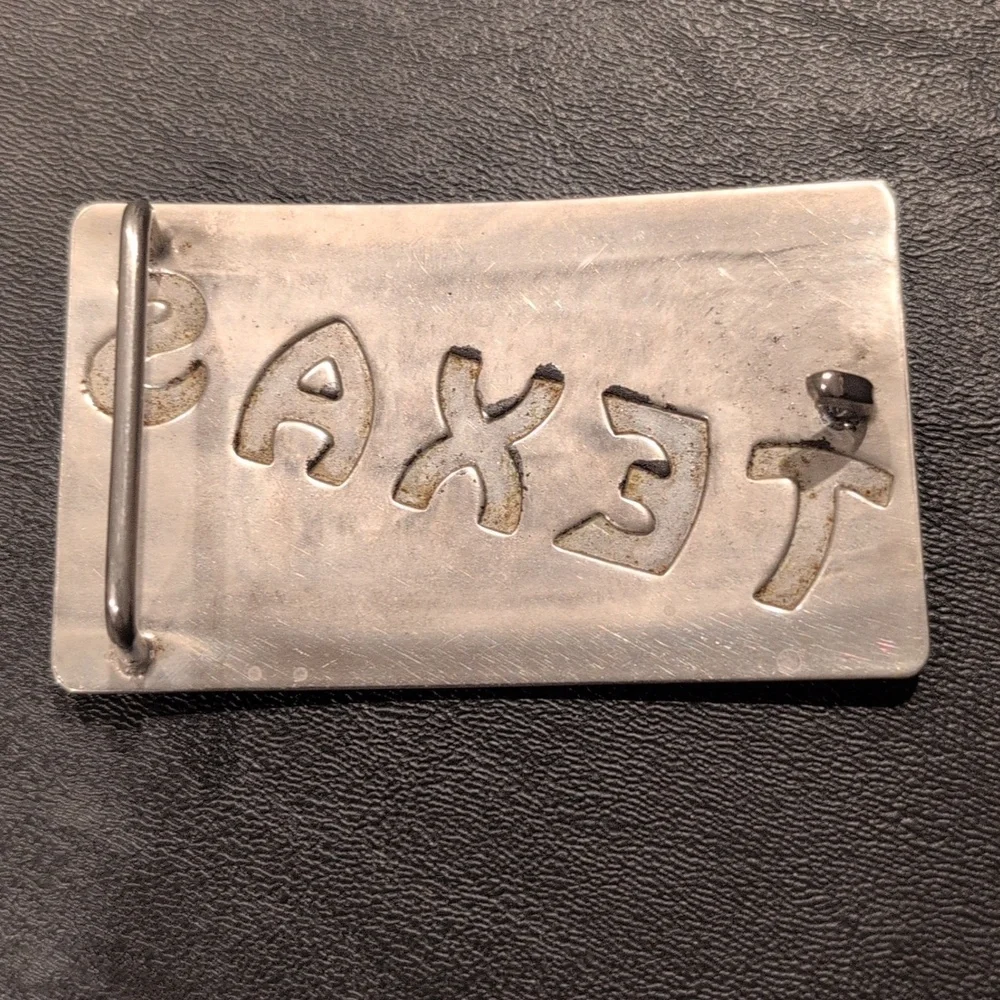 Texas Belt Buckle. Texas In Raised Letters. Priced Low Due To Scratches